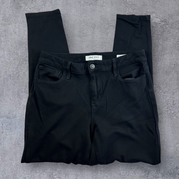 Nine West Stretchy Gramercy Skinny Jeans Women's Solid Black - Picture 3 of 15